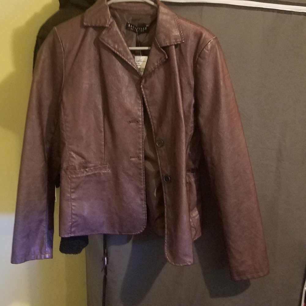 Brown leather Bagatelle collection jacket